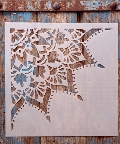  negyed Mandala mintás DIY  sablon  30x30 cm-es műanyag  DIY stencil falra bútorra