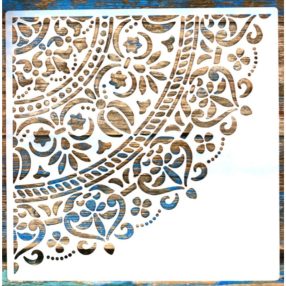    negyed Mandala mintás műanyag 3D  festő sablon 30x30 cm-es DIY stencil falra, bútorra