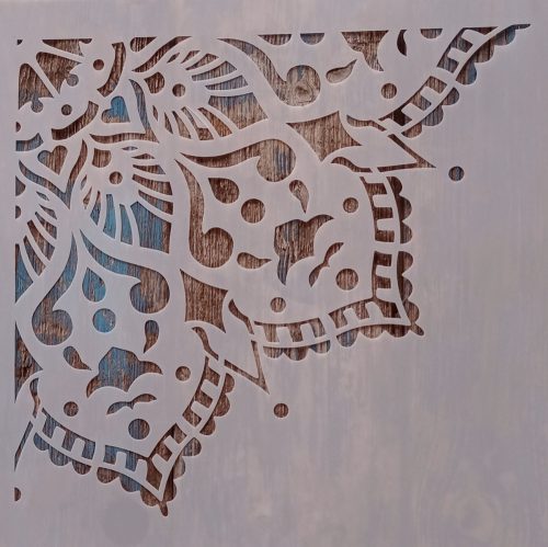  negyed Mandala mintás műanyag  3D festő sablon 30x30 cm-es DIY stencil falra, bútorra