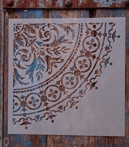  negyed mandala mintás műanyag sablon  30x30 cm-es  DIY festő stencil 