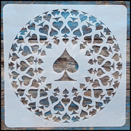 Pikk Ász mintàs DIY stencil 30x30 cm-es műanyag festő sablon 
