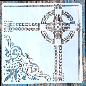   Barokk stílusú sarok stencil 30x30 cm-es műanyag DIY festő sablon 