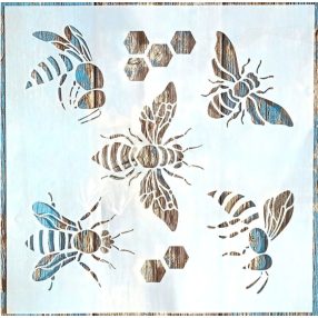  Darázs, méhecske  mintás 30x30 cm-es festő   sablon műanyag DIY stencil