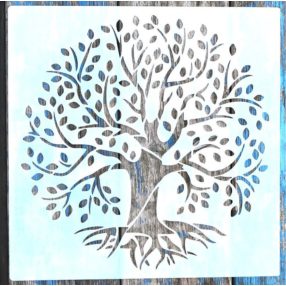   Életfa festő sablon 30x30 cm-es  műanyag DIY stencil falra, bútorra