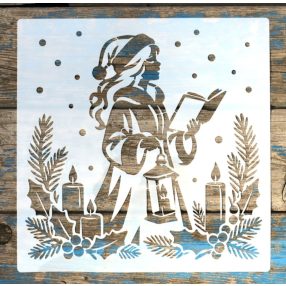 30x30x cm-es karácsony mintàs műanyag sablon DIY stencil
