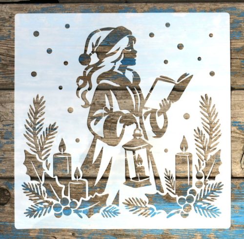 30x30x cm-es karácsony mintàs műanyag sablon DIY stencil
