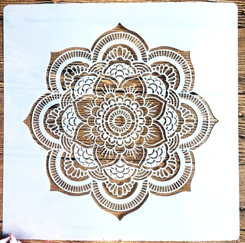 Mandala mintás műanyag sablon 30x30 cm-es DIY festő stencil
