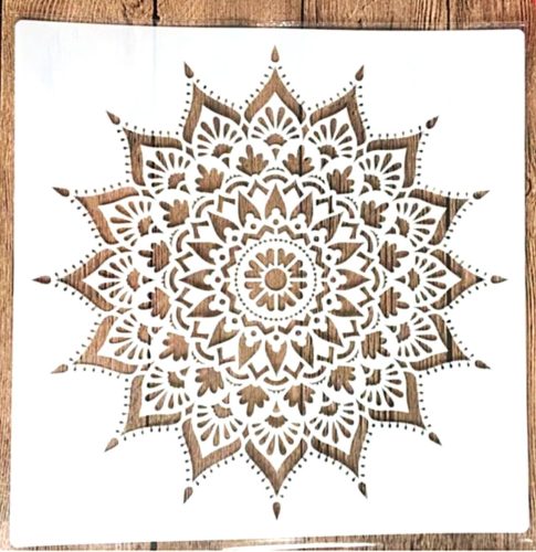 Mandala mintás sablon  30x30 cm-es műanyag DIY  stencil