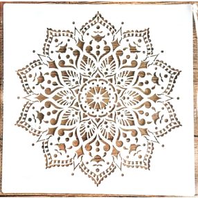   Mandala mintás festő sablon 30x30 cm-es műanyag DIY stencil falra,  bútorra