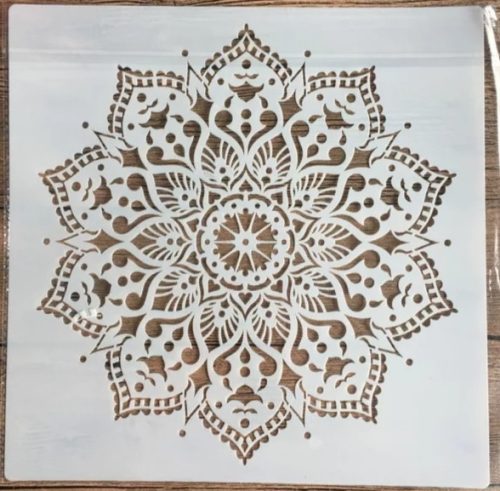 Mandala mintás  festő sablon 30x30 cm-es műanyag DIY stencil falra, bútorra