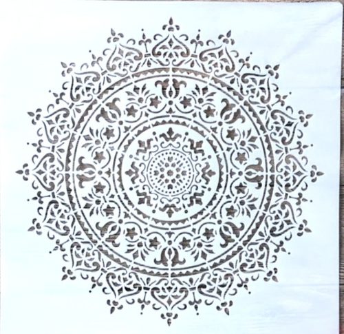 Mandala mintás festő sablon 30x30 cm-es DIY műanyag  stencil falra, bútorra