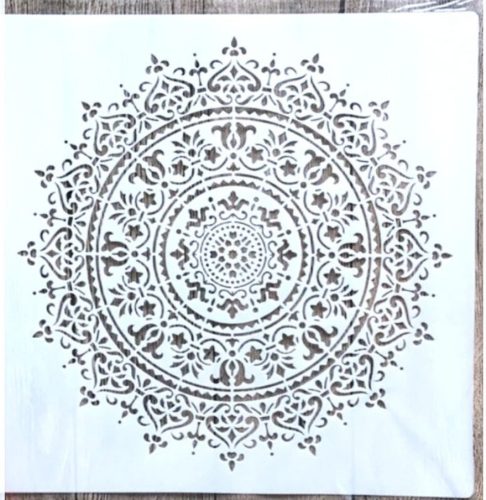 Mandala mintás festő sablon 30x30 cm-es DIY műanyag  stencil falra, bútorra