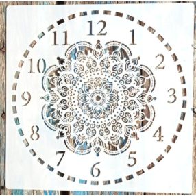   Óramintás csipkés DIY sablon 30x30 cm-es műanyag festő stencil