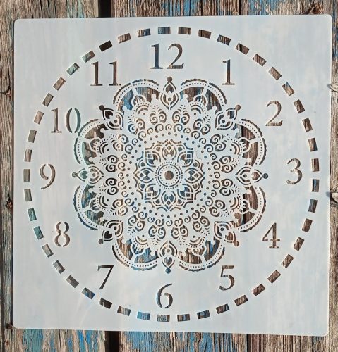 Óramintás csipkés DIY sablon 30x30 cm-es műanyag festő stencil