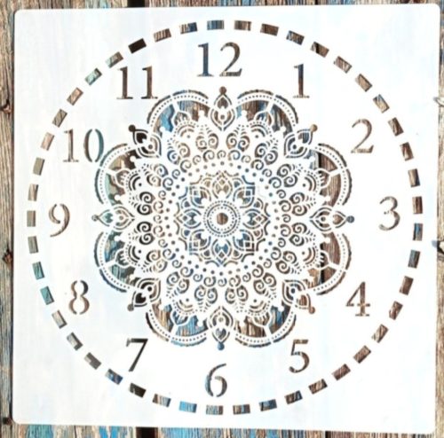 Óramintás csipkés DIY sablon 30x30 cm-es műanyag festő stencil