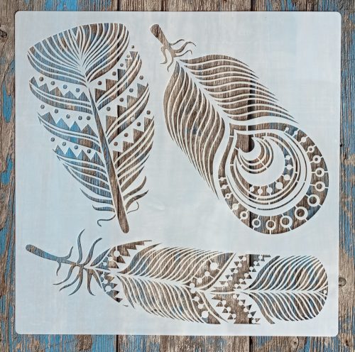 Toll mintás rétegző sablon 30x30 cm-es Műanyag DIY  stencil falra, bútorra