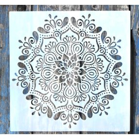   Mandala mintás műanyag  festő sablon 30x30 cm-es DIY stencil falra, bútorra