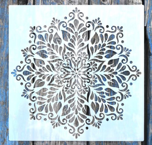 Mandala mintás DIY sablon 30x30 cm-es műanyag festő sablon 