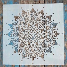   Mandala mintás műanyag DIY sablon 30x30 cm-es festő stencil falra, bútorra