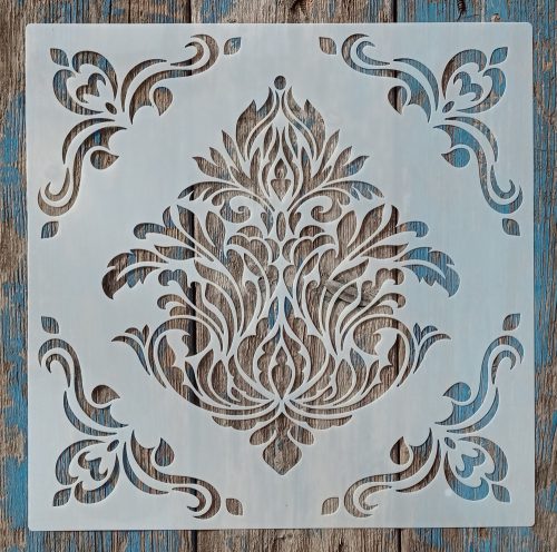 Barokk  mintás DIY sablon 30x30 cm-es  műanyag festő  stencil