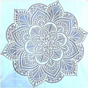   Mandala mintás műanyag sablon 30x30 cm-es DIY stencil falra, bútorra