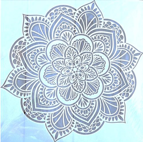 Mandala mintás műanyag sablon 30x30 cm-es DIY stencil falra, bútorra