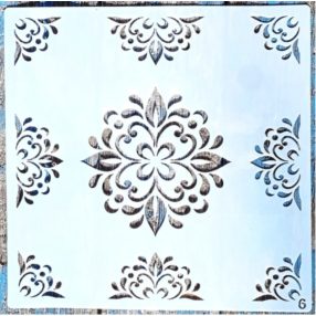   Barokk mintás műanyag festő sablon  30x30 cm-es DIY stencil falra, bútorra