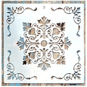   csempe mintás DIY stencil sarok mintával 30x30 cm-es műanyag sablon falra, bútorra