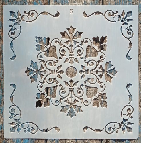 csempe mintás DIY stencil sarok mintával , 30x30 cm-es műanyag sablon falra, bútorra