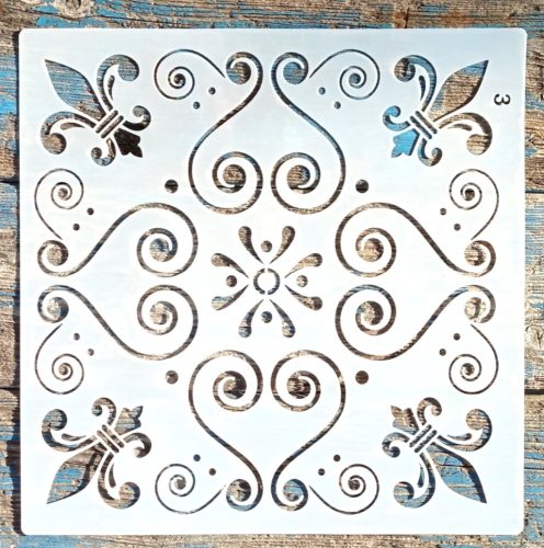 Csempe mintás műanyag DIY  sablon 30x30 cm-es festő  stencil