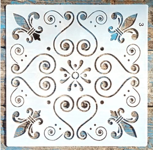 Csempe mintás műanyag DIY  sablon 30x30 cm-es festő  stencil
