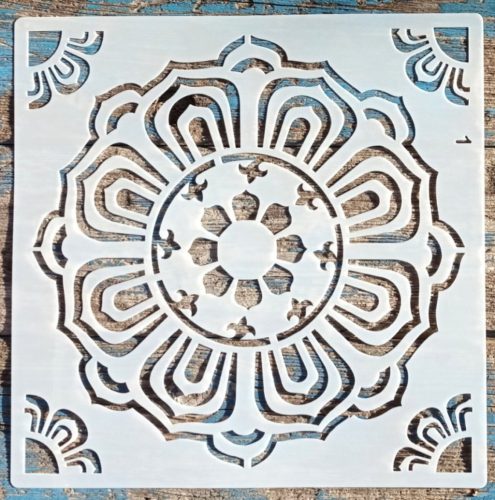 Csempe mintás műanyag festő sablon 30x30 cm-es DIY stencil