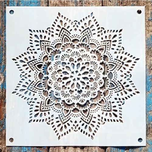 Mandala mintás műanyag sablon  30x30 cm-es DIY festő stencil 
