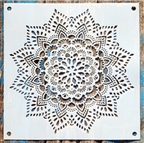 Mandala mintás műanyag sablon  30x30 cm-es DIY festő stencil 