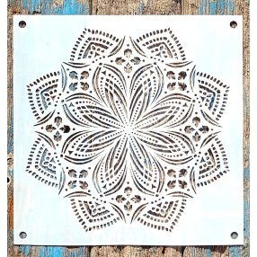   Csipke Mandala mintás  műanyag sablon 30x30 cm-es festő DIY stencil 