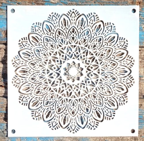 Csipke Mandala mintás festő sablon  30x30 cm-es DIY műanyag stencil 