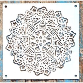   Csipke Mandala mintás festő sablon 30x30 cm-es DIY  műanyag stencil 