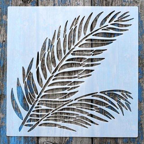 levél mintás műanyag   30x30 cm-es  sablon DIY festő stencil 