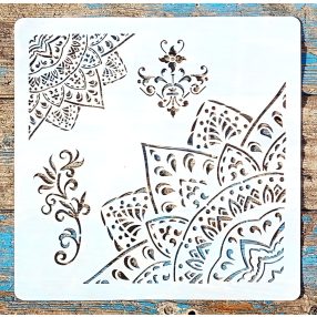   Sarok mandala mintás DIY sablon  30x30 cm-es műanyag stencil