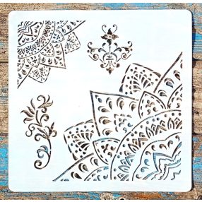   Sarok mandala mintás DIY sablon  30x30 cm-es műanyag stencil