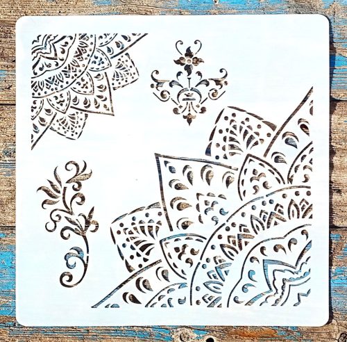 Sarok mandala mintás DIY sablon  30x30 cm-es műanyag stencil