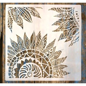   Sarok mandala mintás   műanyag sablon  2, 30x30 cm-es DIY stencil