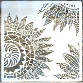   Sarok mandala mintás   műanyag sablon  2, 30x30 cm-es DIY stencil