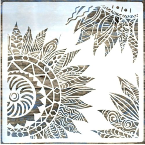 Sarok mandala mintás   műanyag sablon  2, 30x30 cm-es DIY stencil