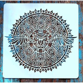 Mandala Bagoly sablon  stencil, 30x30 cm-es DIY stencil