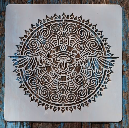 Mandala Bagoly sablon  stencil, 30x30 cm-es 