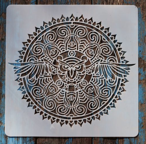 Mandala Bagoly sablon  stencil, 30x30 cm-es DIY stencil