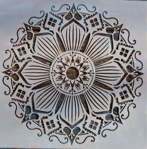 Mandala virág 3 sablon  stencil, 30x30 cm-es 