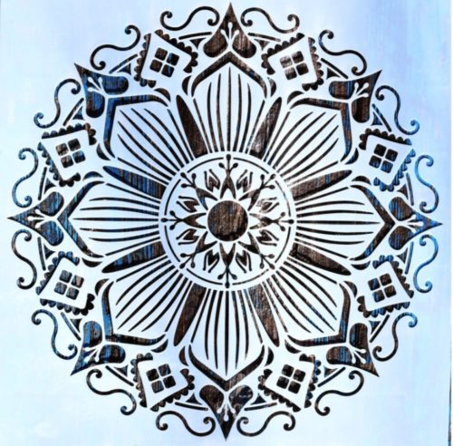 Mandala virág 3 sablon  30x30 cm-es DIY stencil