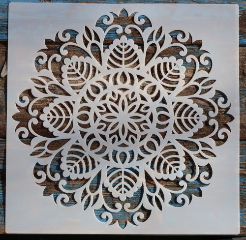Mandala virág 4  rétegző sablon  stencil, 30x30 cm-es 